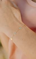 Letterarmband 4 bedels geelgoud verguld gedragen vier initialen gftd. jewelry