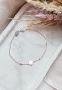 Initialen armband 3 bedels rose verguld gepersonaliseerd gftd. jewelry