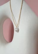 Herinneringssteen ketting 'Ovaal' | As omgevormd tot ovale herinneringssteen | gftd. jewelry