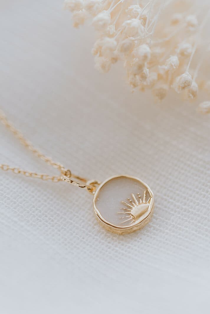 Moedermelk ketting 'Rising Sun' | Moedermelkjuweel met zon hanger | gftd. jewelry