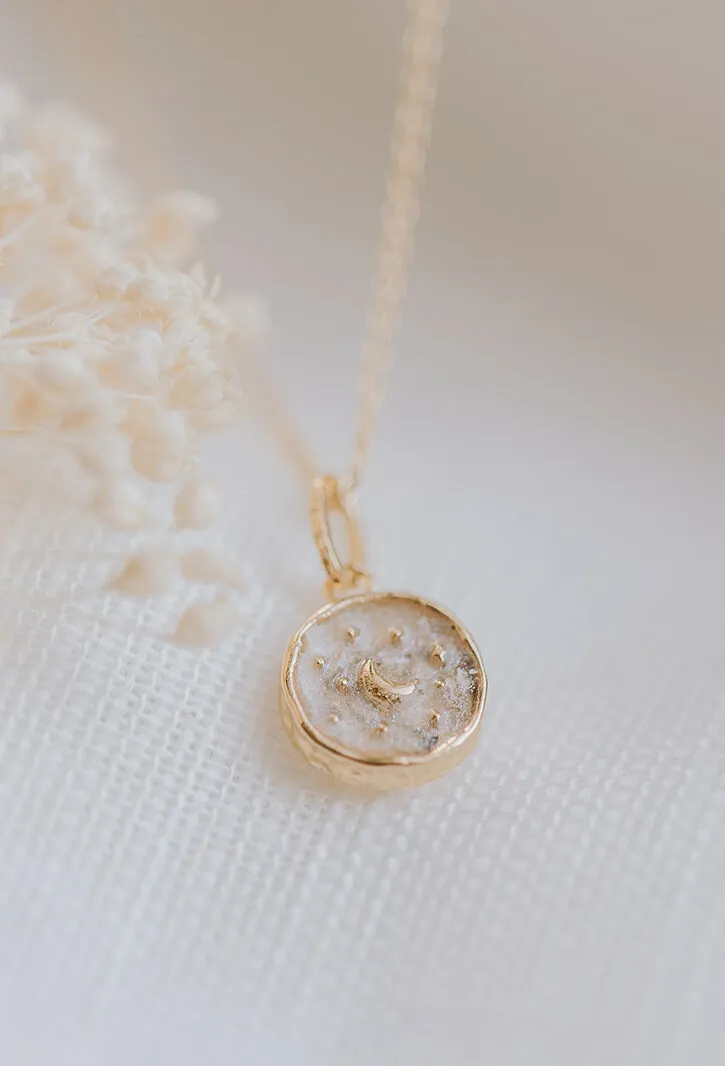 Asjuweel ketting 'My Moon and Stars' | Maan en sterren hanger met as | gftd. jewelry