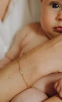 Borstvoedingsjuweel armband Ovaal moedermelk omgevormd tot ovale steen geelgoud verguld gftd. jewelry