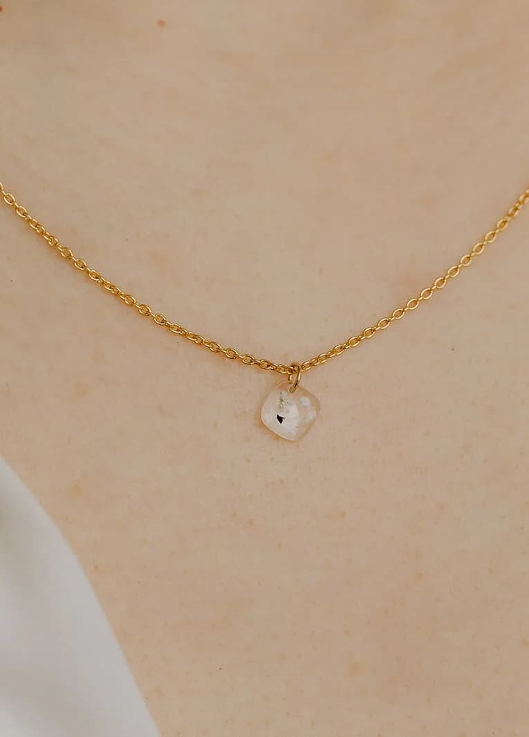Herinneringssteen ketting 'Cushion' | As omgevormd tot geslepen herinneringssteen | gftd. jewelry
