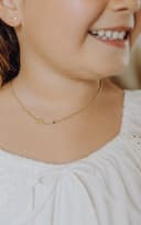 Gepersonaliseerde letterketting 2 bedels geelgoud verguld gedragen gftd. jewelry