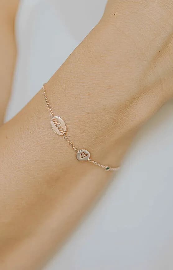 Armband met 3 bedels | Gepersonaliseerde letterarmband met 3 initialen of geboortestenen | gftd. jewelry