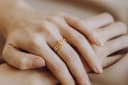 Asring Moon en Rising Sun samen — zon en maan asringen set in geelgoud verguld gftd. jewelry