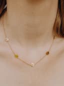 Letterketting 5 initialen op maat uitgefreesde letters geelgoud verguld gftd. jewelry