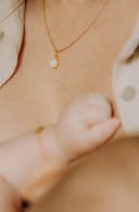 Moedermelk ketting 'Round' | Moedermelkjuweel met ronde hanger | gftd. jewelry