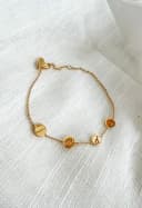 Letterarmband 4 bedels geelgoud verguld vier letters gepersonaliseerd gftd. jewelry