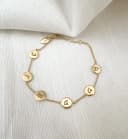Armband met 6 bedels | Gepersonaliseerde letterarmband met 6 initialen of geboortestenen | gftd. jewelry