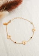 Armband met 6 bedels | Gepersonaliseerde letterarmband met 6 initialen of geboortestenen | gftd. jewelry