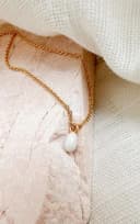 Moedermelk ketting Mini Druppel herinneringssteen moedermelk verwerkt geelgoud verguld gftd. jewelry