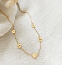 Gepersonaliseerde ketting 5 bedels geelgoud verguld initialen gftd. jewelry