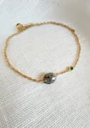 Herinneringssteen armband Ovaal geelgoud verguld tijdloze ovale as steen gftd. jewelry