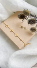 Letterarmband 4 bedels uitgefreesde letters symbolen geboortestenen gftd. jewelry