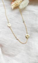 Initialen ketting 4 bedels geelgoud verguld kinderen gepersonaliseerd gftd. jewelry