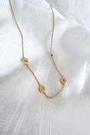 Gepersonaliseerde ketting 4 bedels letters geboortestenen symbolen geelgoud verguld gftd. jewelry