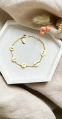 Armband met 5 bedels | Gepersonaliseerde letterarmband met 5 initialen of geboortestenen | gftd. jewelry