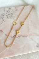 Letterketting 3 initialen op maat uitgefreesde letters geelgoud verguld gftd. jewelry