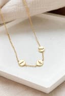 Initialen ketting 3 bedels geelgoud verguld kinderen gepersonaliseerd gftd. jewelry