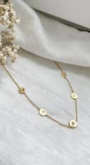 Initialen ketting 5 bedels geelgoud verguld kinderen gepersonaliseerd gftd. jewelry