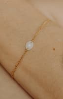 Moedermelkjuweel armband Ovaal ovale herinneringssteen gedragen aan pols gftd. jewelry