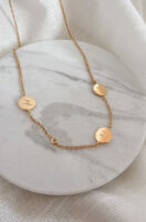 Ketting met 3 bedels voor gravure (rond/ovaal)