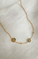 Ketting met 2 bedels voor gravure (rond/ovaal)