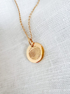 medaillon voor gravure, ketting met vingerprint, ketting met geboortebloem, gepersonaliseerde ketting, gftd. jewelry