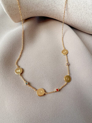 Ketting met 4 bedels voor gravure