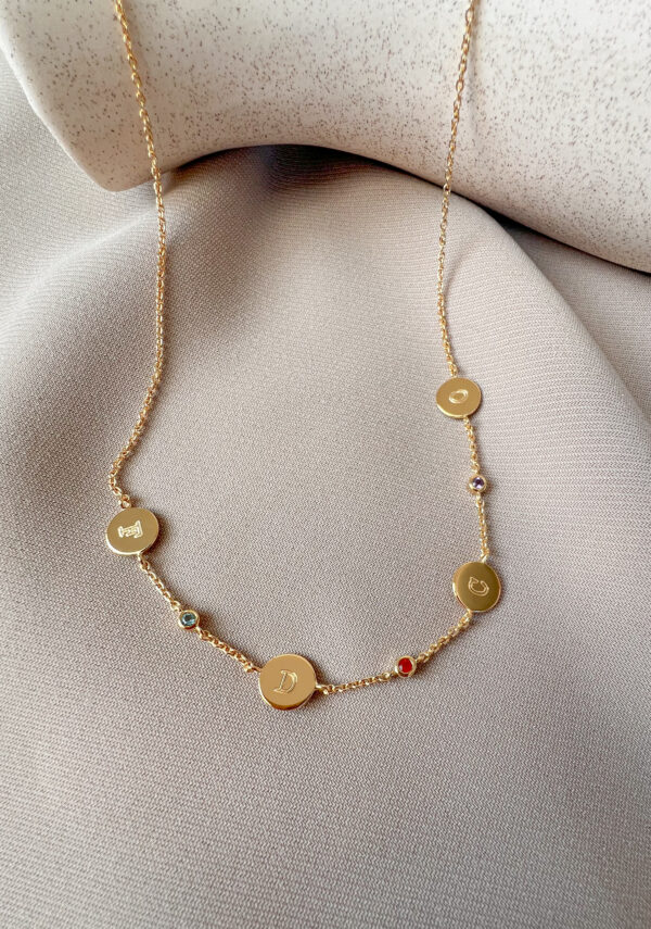 Ketting met 4 bedels voor gravure (mat)