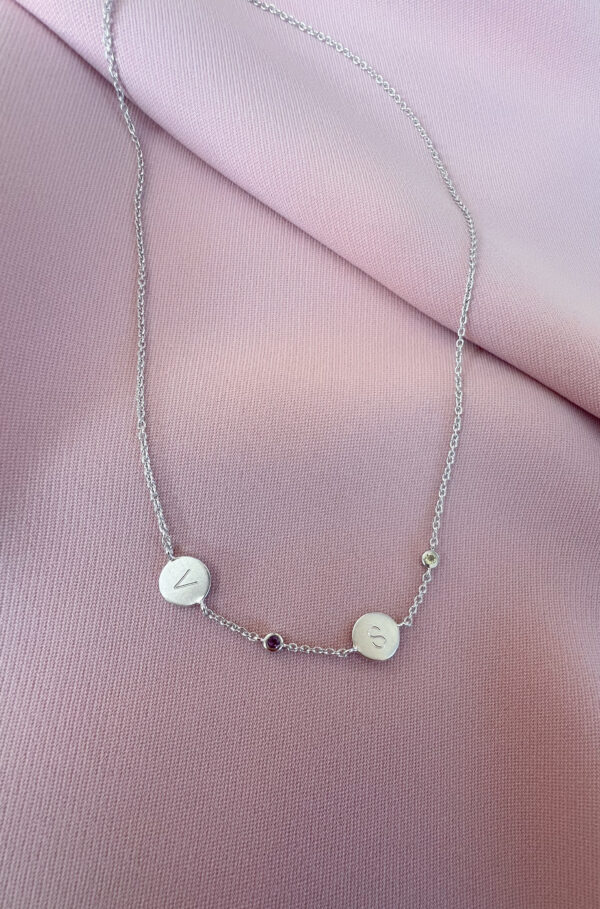 Ketting met 2 bedels voor gravure (mat)